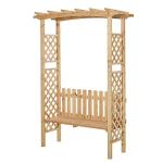 Wooden Garden Arbor with Bench for Climbing Plants