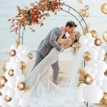 Adorox 7.5 Ft Black Metal Wedding Arch