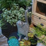 Decorative Polyresin Cat Figurine for Outdoors