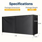 Heavy Duty 8ft Black Firewood Storage Cover