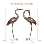 Large Metal Heron Garden Statues - Set of 2