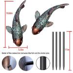 Set of 2 Antique Koi Fish Garden Statues