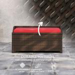 Outdoor Synthetic Rattan Storage Bench with Cushion
