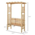 Wooden Garden Arbor with Bench for Climbing Plants