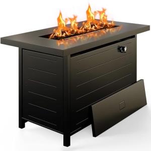 Ciays 42-Inch Propane Fire Pit Table, Black