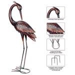 Large Metal Heron Garden Statues - Set of 2