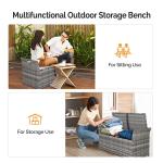 VINGLI Outdoor Storage Bench with Cushion