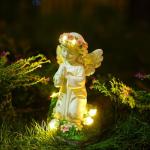 Solar Angel Garden Statue for Outdoor Decor