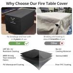 Super Waterproof Rectangular Fire Pit Cover 44" L