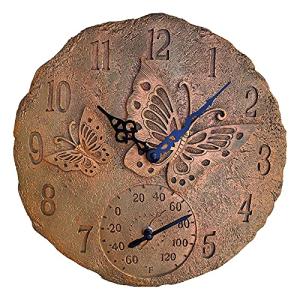 Lily's Home Butterfly Wall Clock with Thermometer