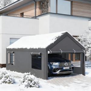 JAMFLY Portable Carport with Side Walls and Windows