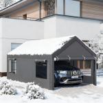 JAMFLY Portable Carport with Side Walls and Windows