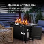 Ciays 42-Inch Propane Fire Pit Table, Black