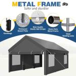 JAMFLY Portable Carport with Side Walls and Windows