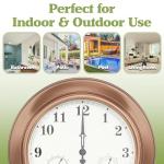Garden Clock and Thermometer - Waterproof Combo