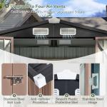 Aoxun 6x4 FT Outdoor Storage Shed with Lockable Doors