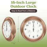 Garden Clock and Thermometer - Waterproof Combo