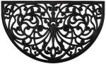 KEMPF Half Moon Rubber Scroll Doormat, 18x30 Inches