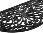 KEMPF Half Moon Rubber Scroll Doormat, 18x30 Inches