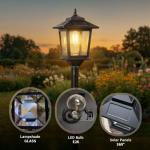 Solar Post Lights 2-Pack for Outdoor Use