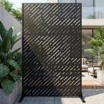 Metal Outdoor Privacy Screen with Stand - 183cm H