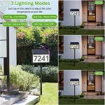 Solar-Powered Lighted Address Sign with Stakes