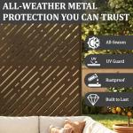 Metal Outdoor Privacy Screen with Stand - 183cm H