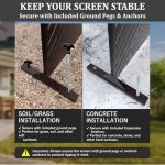 Metal Outdoor Privacy Screen with Stand - 183cm H