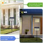 Solar-Powered Lighted Address Sign with Stakes