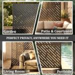 Metal Outdoor Privacy Screen with Stand - 183cm H
