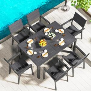 7-Piece Aluminum Outdoor Dining Set for 6