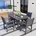 Pamapic 5-Piece Outdoor Dining Set with Umbrella Hole