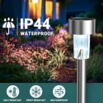 GIGALUMI 12 Pack Stainless Steel Solar Garden Lights