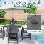 Pamapic 5-Piece Outdoor Dining Set with Umbrella Hole