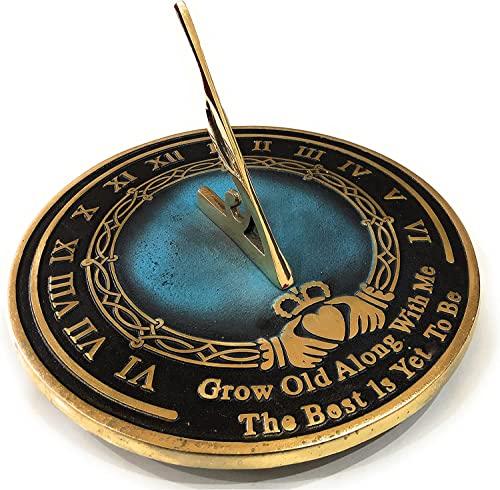 Brass Sundial - Grow Old with Me 10" Decor