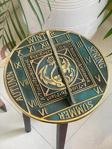 Brass Garden Sundial with Vintage Verdigris Finish