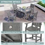 Pamapic 5-Piece Outdoor Dining Set with Umbrella Hole