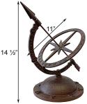 Antique-Style Cast Iron Armillary Sundial Globe