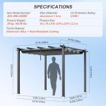 VEVOR 10'x10' Retractable Pergola with Canopy