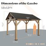 AMERLIFE 10x12 ft Spruce Wood Hardtop Gazebo