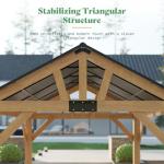 AMERLIFE 10x12 ft Spruce Wood Hardtop Gazebo