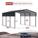 NUGRIART 10x15 FT Metal Carport with Heavy-Duty Frame