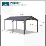 Heavy Duty Metal Carport for Vehicles, 10x20 ft