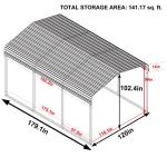 Heavy-Duty 10' x 15' Metal Carport Canopy