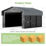 10x15FT Heavy Duty Metal Carport for Cars