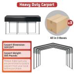 NUGRIART 10x15 FT Metal Carport with Heavy-Duty Frame