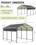 Greesum 10x15FT Heavy Duty Metal Carport