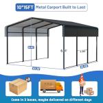 HEYTOWN 10x15 FT Heavy Duty Metal Carport