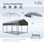 PHI VILLA 10x15 ft Heavy Duty Carport Shelter