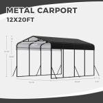 12x20 FT Metal Carport for Cars and Boats